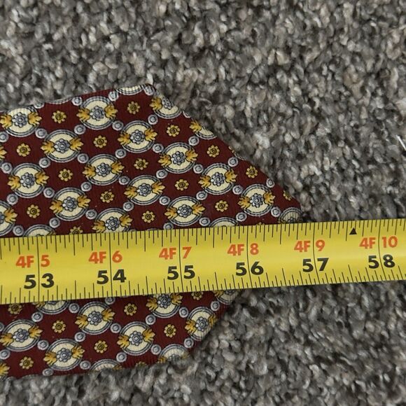 Nina Ricci Men’s Silk Necktie Tie Burgundy‎ Floral Pattern Made In Paris 57”x4” - Picture 8 of 10